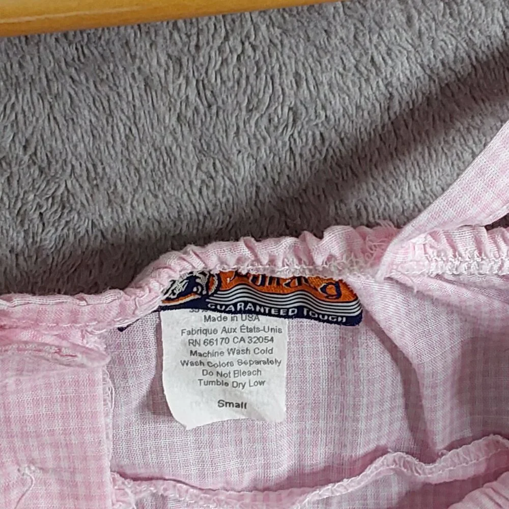 Vintage Bulldog Pink Baby Doll Top Girl's Size Small - Picture 2 of 5